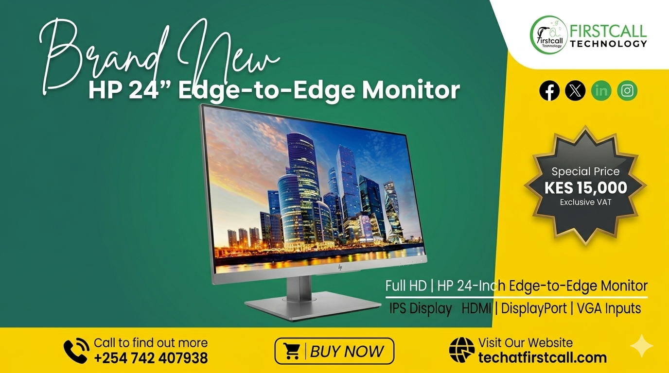  HP 24-Inch Edge-to-Edge Monitor black and silver color– Full HD | IPS Display