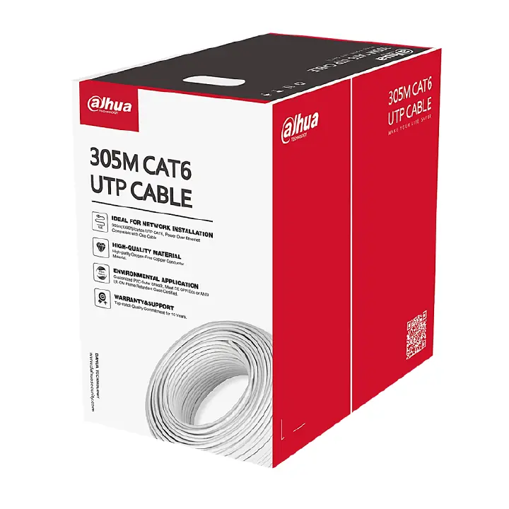 Dahua Cat6 UTP Cable 305M for CCTV, IP cameras, networking, and structured cabling. High-performance network cable for reliable data transmission.