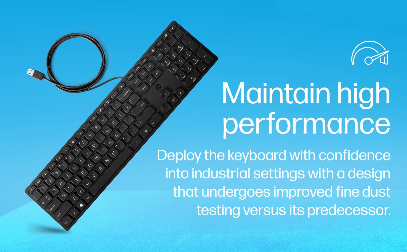 HP Wired Desktop 320K USB Full-Size Keyboard with Durable Design and Comfortable Keys for Home and Office Use