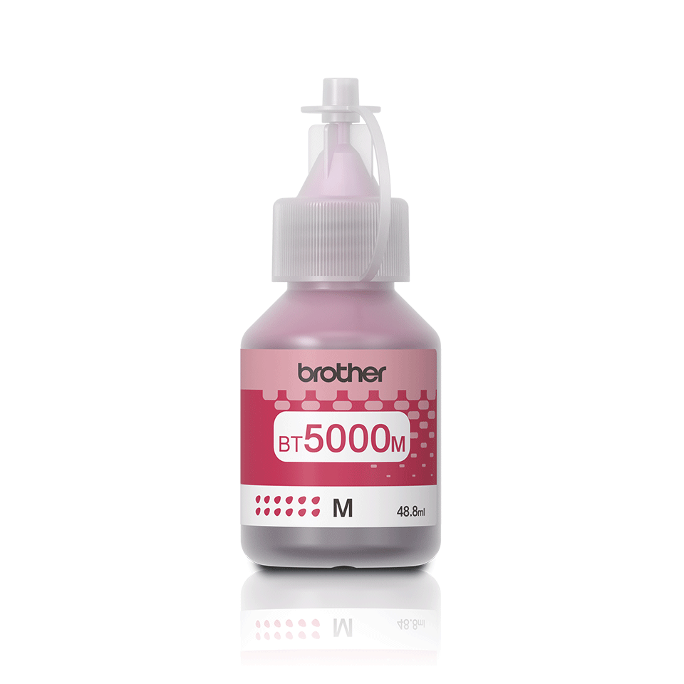 Original Brother BT-5000M Magenta Ink Bottle for Brother Ink Benefit Tank Printers with High-Yield Color Printing