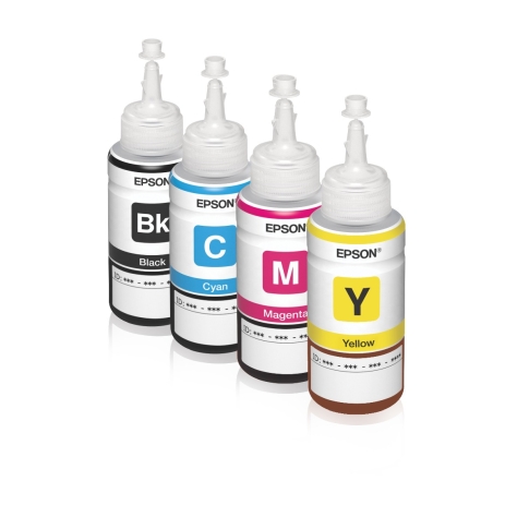 Original Epson 664 Ink Bottle Set including Black, Cyan, Magenta, and Yellow for Epson EcoTank Printers