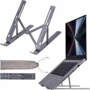 Laptop Stand for Desk, Arae Adjustable Ergonomic Portable Aluminum Laptop Holder, Foldable Computer Stand 7 Angles Anti-Slip Laptop Riser...